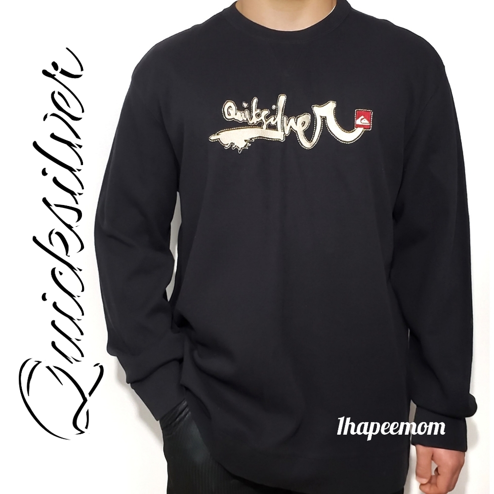 Quicksilver Mens Top Chunky Sweater Embroidered - Picture 1 of 8